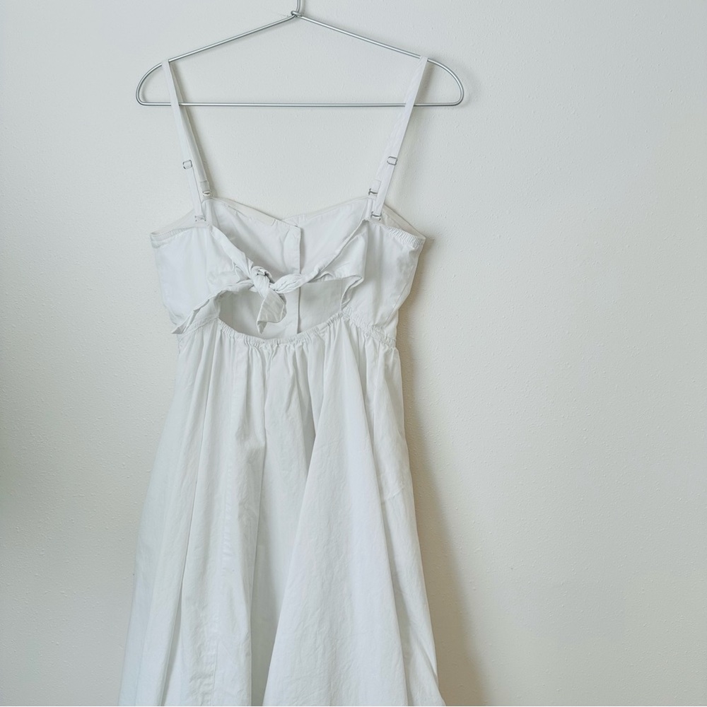 Free People Button Down Midi White Fit and Flare Dress prairie - Picture 9 of 9